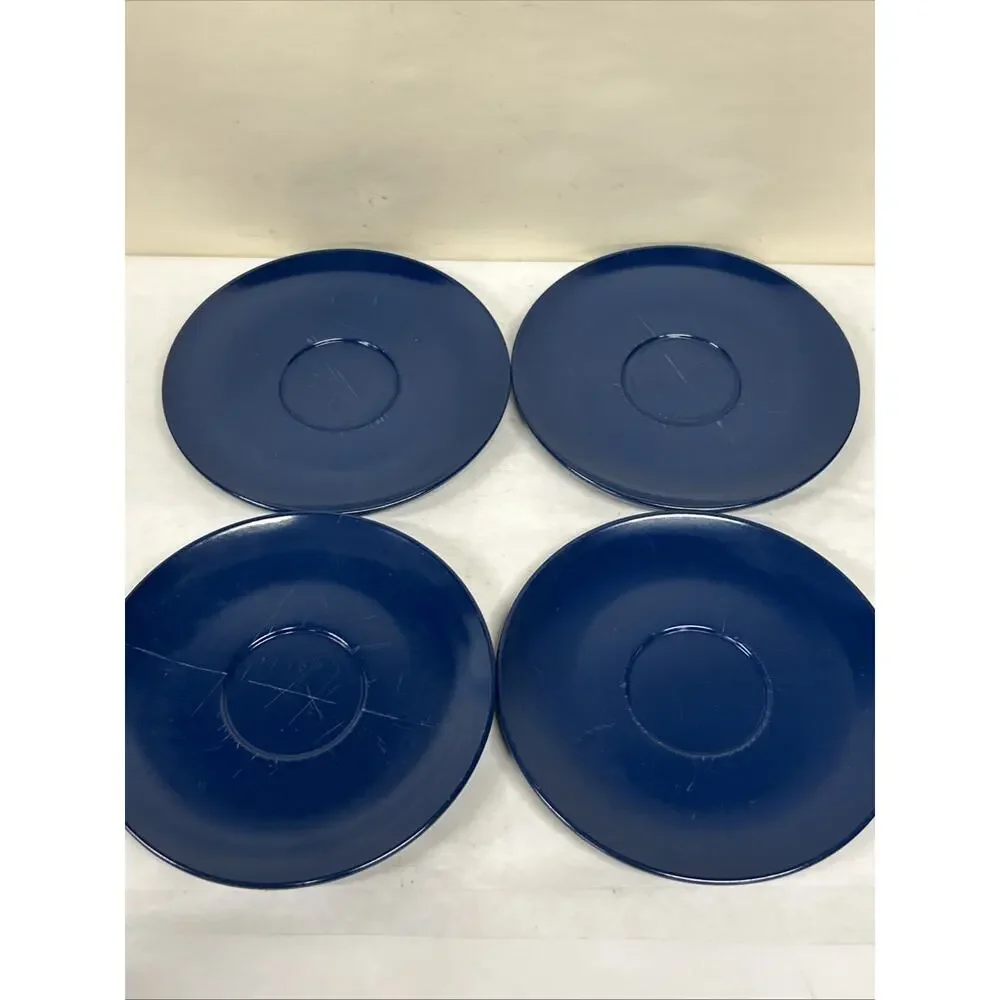 Lot Of Vintage Boonton Cups And Saucers Blue 6206
